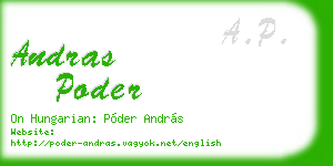andras poder business card